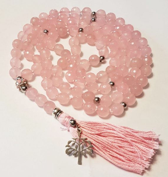 Malas de Agata Facetado Rosa 10 mm